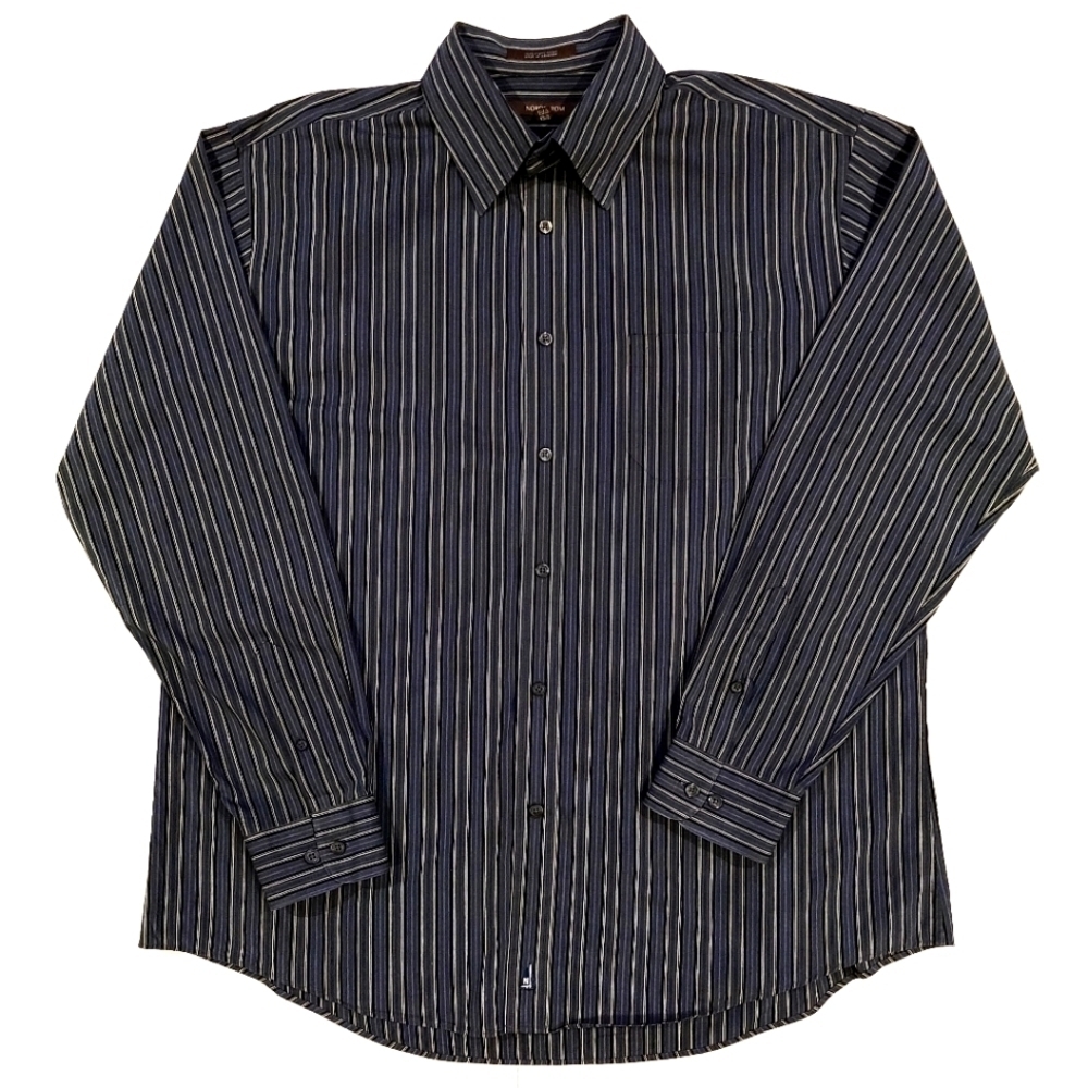 nordstrom Black & Blue Stripes Button-Up Dress Shirt